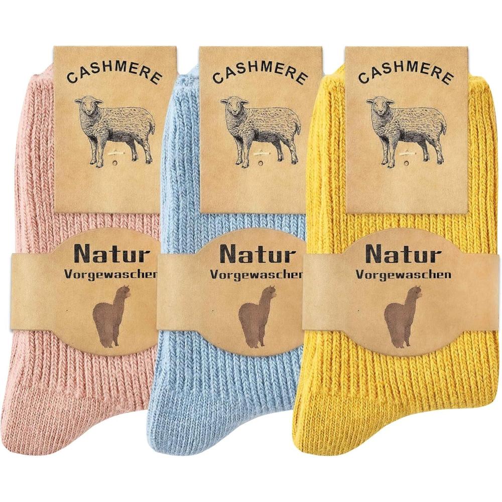 image:imageMoyel Warm Wool Cashmere Socks for Women Womens Thermal Winter Socks Thin Soft and CozyMulticolor Bright