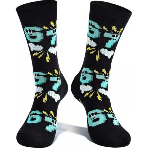 Moyel Funny Socks for Men Fun Golf Fishing Gifts for Men Dad Husband on Birthday Christmas(Multicolor 67 Meme)