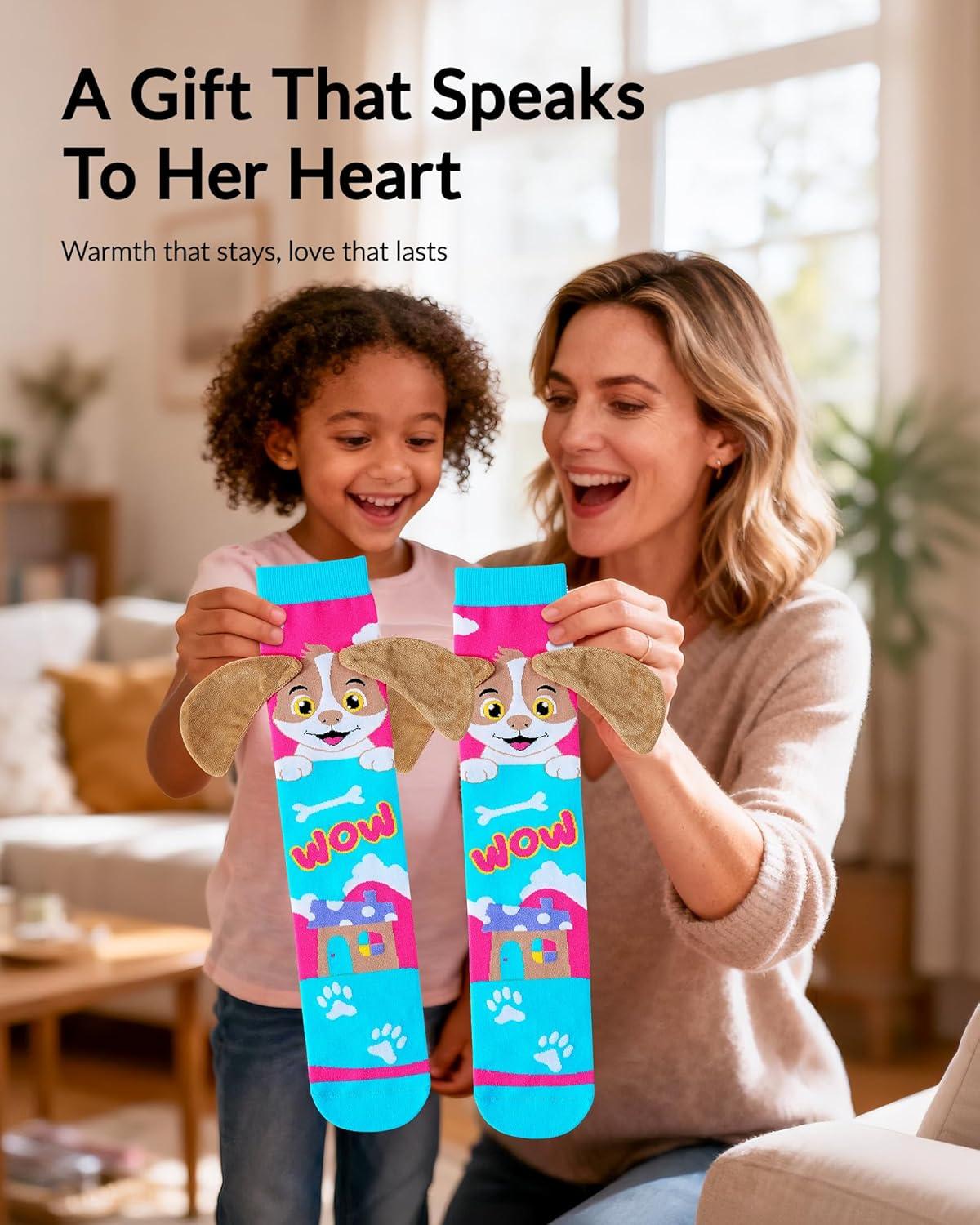 image:imageMoyel Crazy Socks for Kids Girls Animal Knee High Silly Funny Wacky Novelty Animals Gifts SockDog